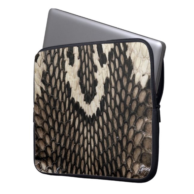 Cool Unique Cobra Snake Skin Print Design Laptop Sleeve (Front Left)