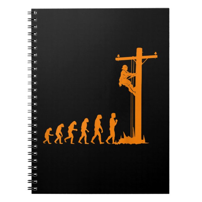 Cool Unique Evolution Of Lineman Electrician  Gift Notebook (Front)