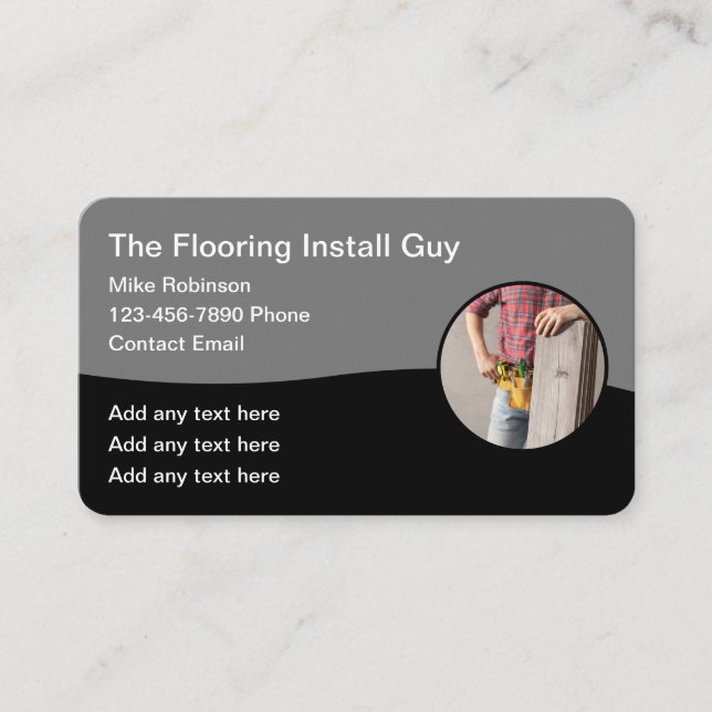Cool Unique Flooring Installation Business Card (Front)