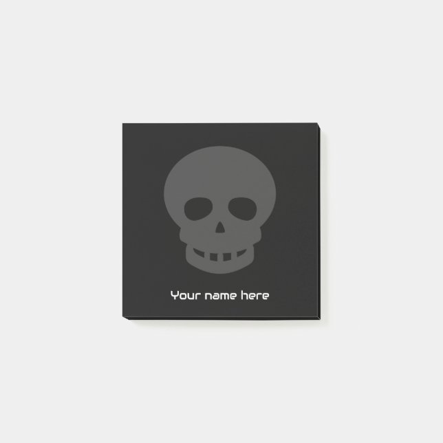 Cool Unique Goth Skull Grey Black Post-it Notes (Front)