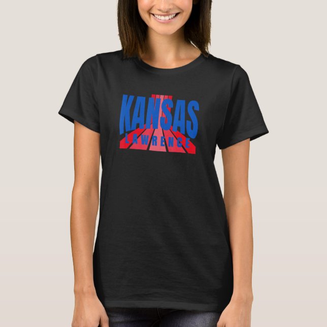 Cool Unique Lawrence Kansas BlueRed Fun Kansas Ret T-Shirt (Front)