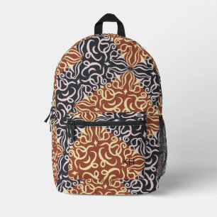 Cool Unique Mandala Pattern Monogram Initials Printed Backpack