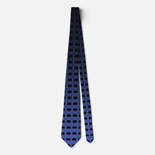 Cool Unique Overlapping Translucent Blue Airplanes Tie (Front)