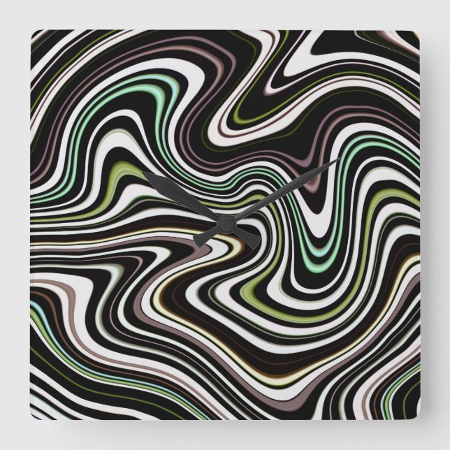 Cool Unique Pattern Square Wall Clock (Front)