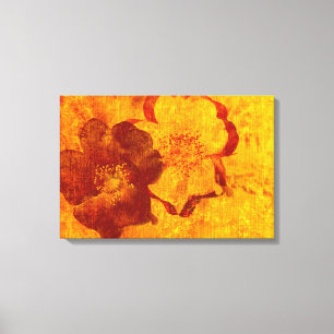 Cool, unique red yellow asian style art design canvas print