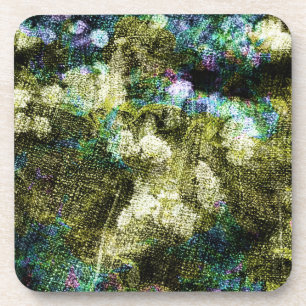 Cool, unique, trendy digital art of flower pattern coaster