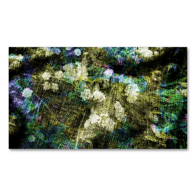 Cool, unique, trendy digital art of flower pattern 	Magnetic business card (Front)