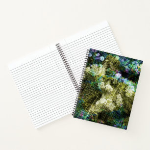 Cool, unique, trendy digital art of flower pattern notebook