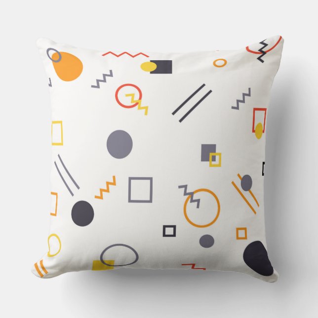 Cool, unique, trendy, urban abstract illustration throw pillow (Front)