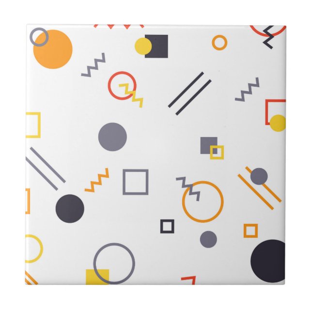 Cool, unique, trendy, urban abstract illustration tile (Front)