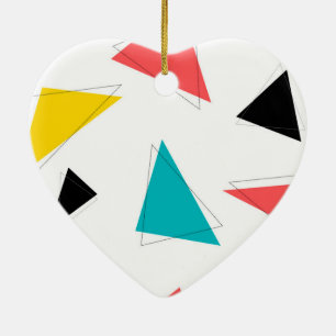 Cool, unique, trendy, urban colorful triangles ceramic ornament