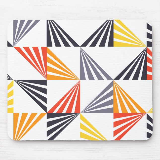 Cool, unique, trendy, urban, colorful triangles mouse pad (Front)