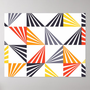 Cool, unique, trendy, urban, colorful triangles poster