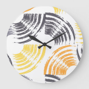 Cool, unique, trendy, urban colourful brush large clock