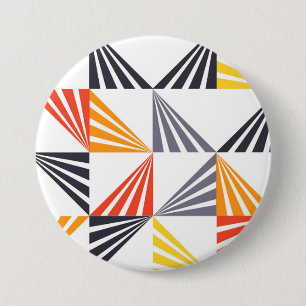 Cool, unique, trendy, urban, colourful triangles 3 inch round button