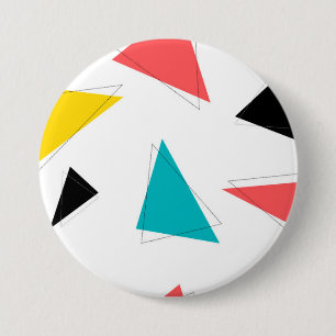 Cool, unique, trendy, urban colourful triangles 3 inch round button