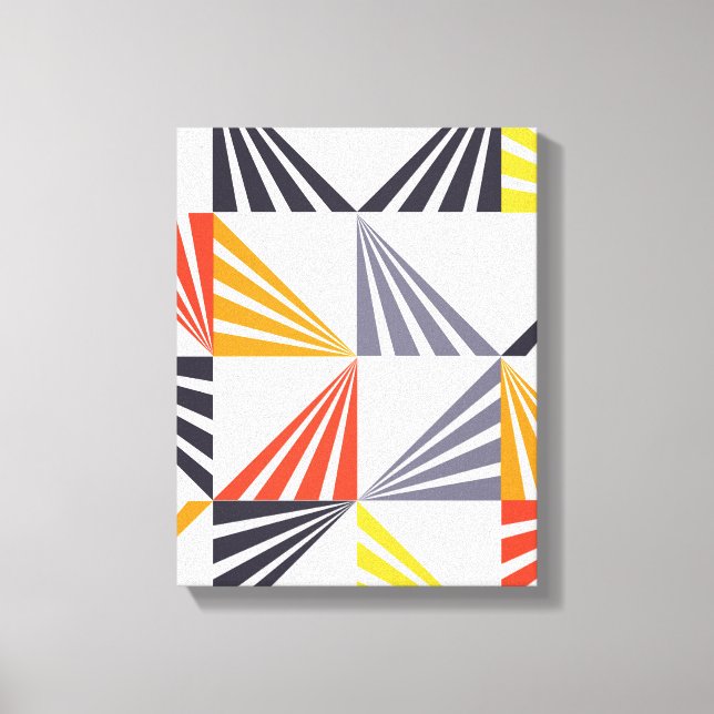 Cool, unique, trendy, urban, colourful triangles canvas print (Front)