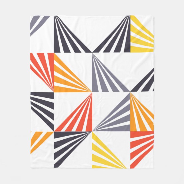 Cool, unique, trendy, urban, colourful triangles fleece blanket (Front)