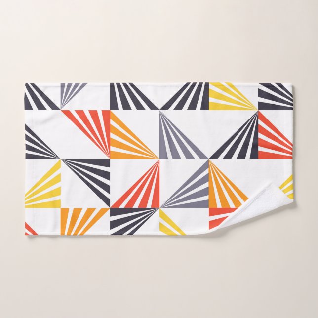 Cool, unique, trendy, urban, colourful triangles hand towel (Hand Towel)