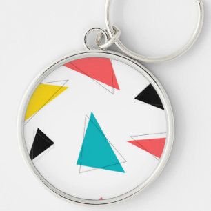 Cool, unique, trendy, urban colourful triangles keychain