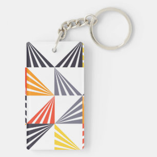 Cool, unique, trendy, urban, colourful triangles keychain