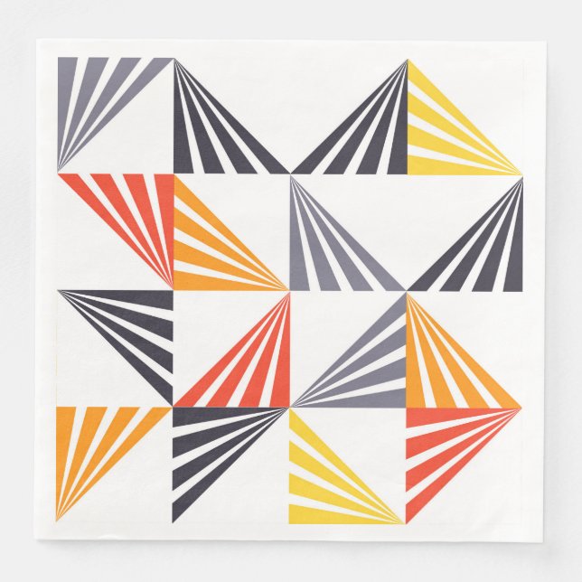 Cool, unique, trendy, urban, colourful triangles napkin (Front)