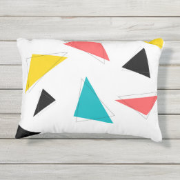 Cool, unique, trendy, urban colourful triangles outdoor pillow