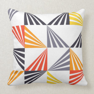 Cool, unique, trendy, urban, colourful triangles throw pillow