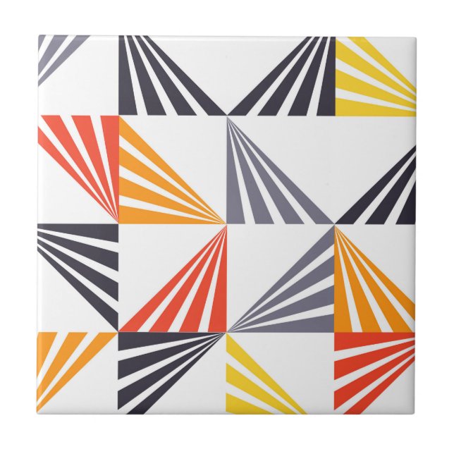 Cool, unique, trendy, urban, colourful triangles tile (Front)