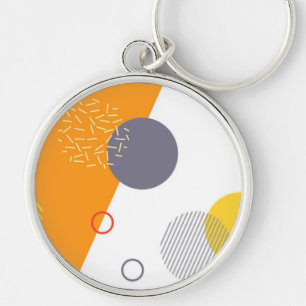 Cool, unique, trendy, urban geometric illustration keychain