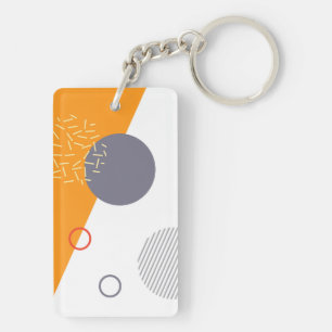 Cool, unique, trendy, urban geometric illustration keychain