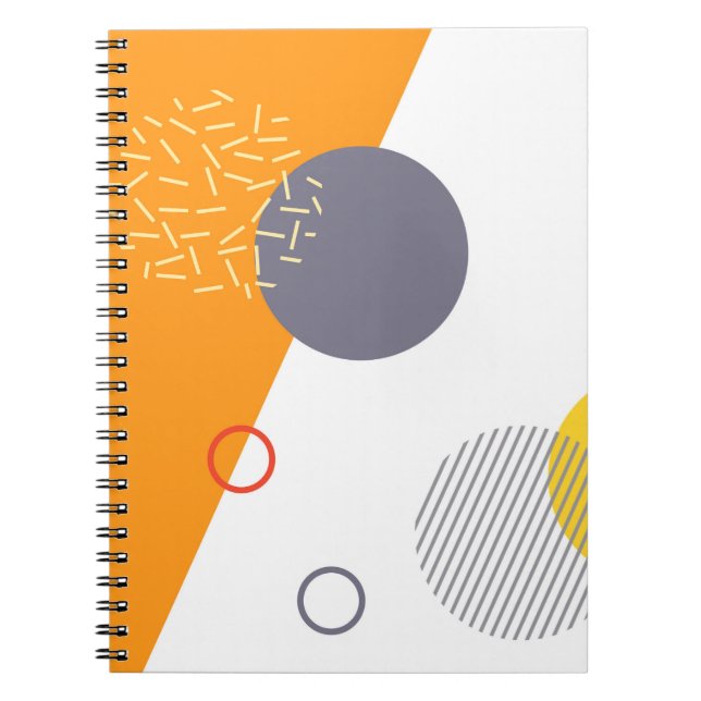 Cool, unique, trendy, urban geometric illustration notebook (Front)