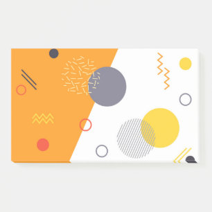 Cool, unique, trendy, urban geometric illustration post-it notes