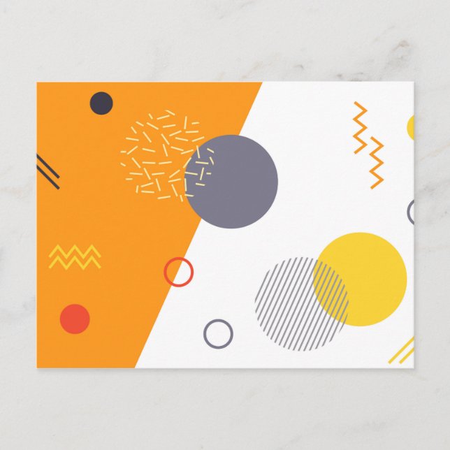 Cool, unique, trendy, urban geometric illustration postcard (Front)
