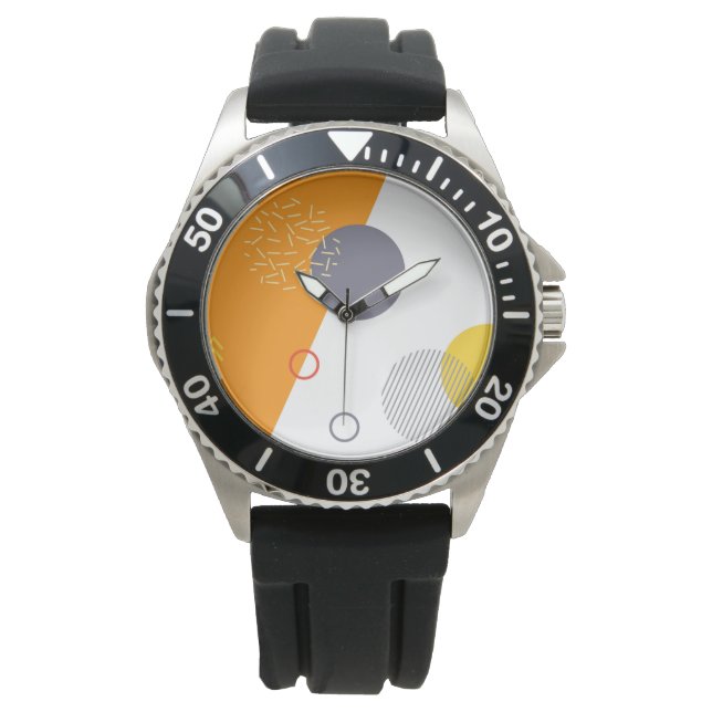 Cool, unique, trendy, urban geometric illustration watch (Front)