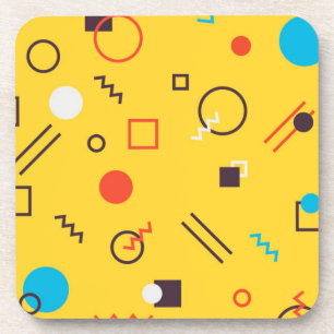 Cool, unique, trendy, urban geometric Memphis Coaster
