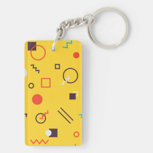 Cool, unique, trendy, urban geometric Memphis Keychain