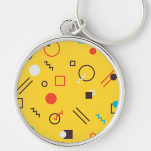Cool, unique, trendy, urban geometric Memphis Keychain