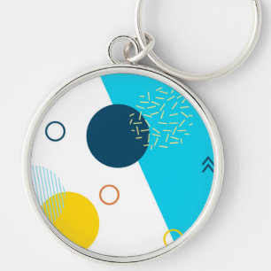 Cool, unique, trendy, urban, Memphis illustration Keychain