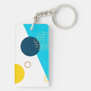 Cool, unique, trendy, urban, Memphis illustration Keychain