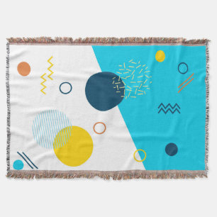 Cool, unique, trendy, urban, Memphis illustration Throw Blanket