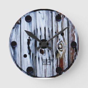 COOL Unique Wood Texture Round Clock