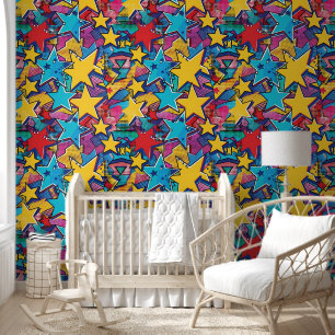 Cool unisex baby tiled comic pop wallpaper