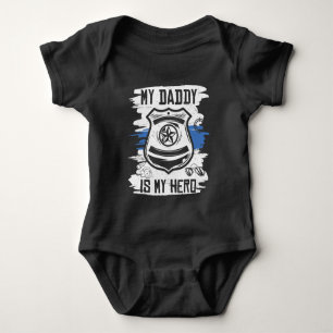 cool unisex kids Police Dad Hero  Baby Bodysuit