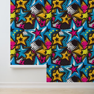 Cool unisex kids tiled comic pop  wallpaper