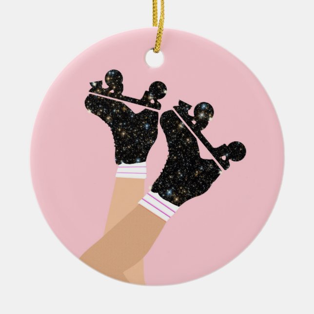 Cool Universe Roller Skates Derby Skater Gift   Ceramic Ornament (Front)