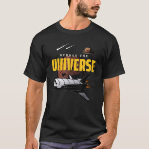 Cool Universe Space Shuttle Illustration Graphic D T-Shirt
