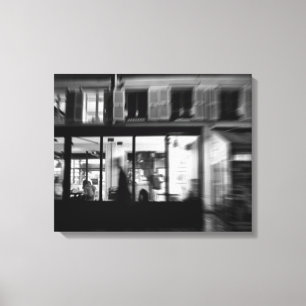 Cool, urban modern Parisian night photo Canvas Print