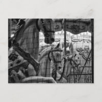 Cool, urban, modern photo of horses of carousel