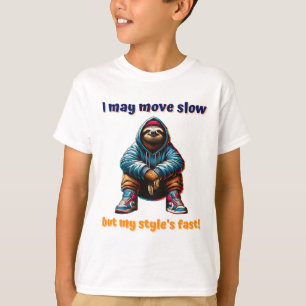 Cool Urban Sloth in Sneakers and Hoodie T-Shirt